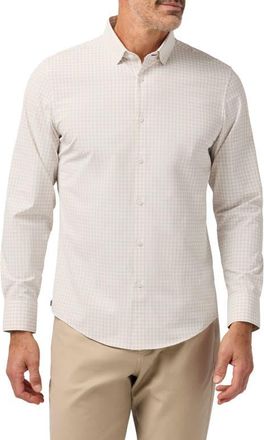Mizzen+Main Leeward Trim Fit Sand Crew Gingham No Tuck Button-Up Shirt in Sand Dollar Crew Gingham at Nordstrom, Size X-Large