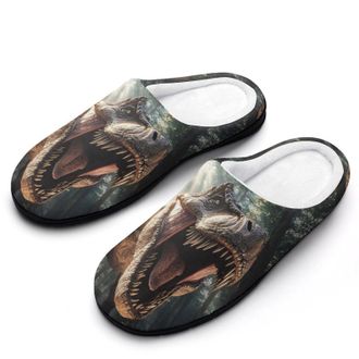 Generic Dinosaur Womens Slippers Warm House Slippers Indoor House Shoes with Anti-Skid Rubber Sole