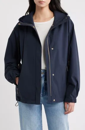 Michael Kors Water Resistant Hooded Jacket in Midnight at Nordstrom, Size X-Small