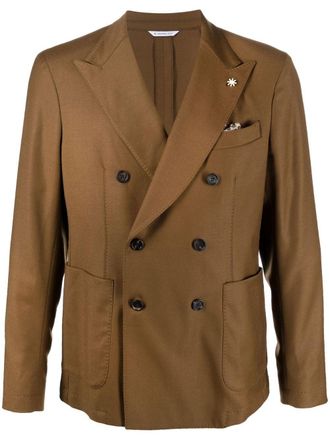 Manuel Ritz double-breasted wool blazer - Brown