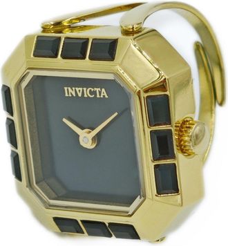 Invicta Mini 49584 Dames Horloge - Quartz Uurwerk - Roestvrij Staal met zwarte Wijzerplaat - 21mm