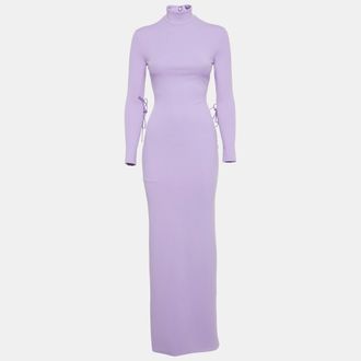 Solace London Purple Stretch Crepe Shawl Lyana Maxi Dress