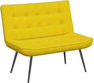vidaXL Banco De Terciopelo Amarillo 110x74x84 Cm Vidaxl
