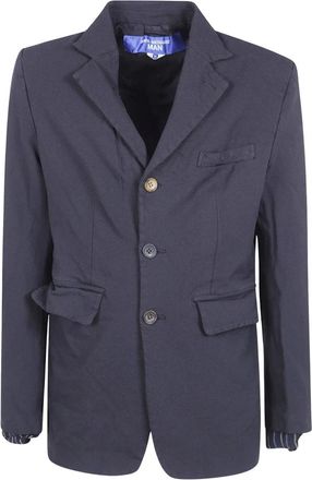 Junya Watanabe Jassen, Heren, Blauw, XL, Leer, Herringbone 3B Jacket