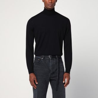 Drumohr Black Wool Turtleneck Sweater