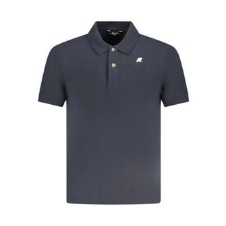 K-Way Tops, Heren, Blauw, M, Katoen, Blauw Katoenen Poloshirt