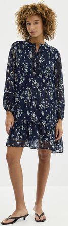 Contemporaine Womens Crocheted trims floral chiffon dress