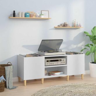 vidaXL Vidaxl - Mueble Para Discos Madera Contrachapada Blanco 121x38x48 Cm