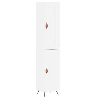 vidaXL Aparador Alto Madera Contrachapada Blanco 34,5x34x180 Cm Vidaxl