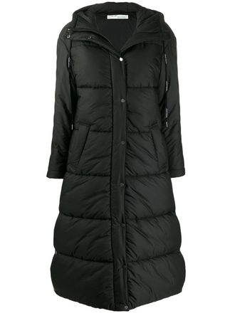 Off-white hooded padded coat - women - Polyester/Polyester - 38 - Black