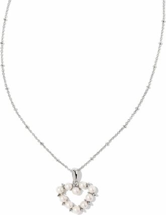 Kendra Scott Womens Ashton Heart Short Pendant Necklace In White Pearl