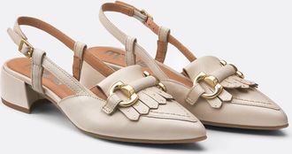 Mjus Leren slingbacks met puntneus