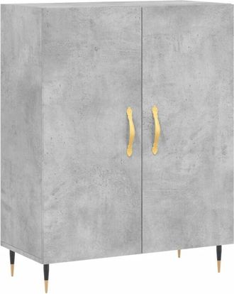 vidaXL Vidaxl - Aparador de madera de ingeniería gris hormigón 69,5x34x90 cm