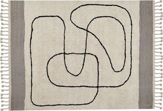 Beliani Rug DOKUZ Beige 160 x 230 cm Cotton