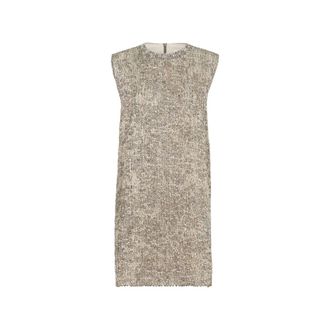 Brunello Cucinelli Vestido Mini con Bordado Craquel&eacute; Deslumbrante - Dresses - Mujer - Beige - S