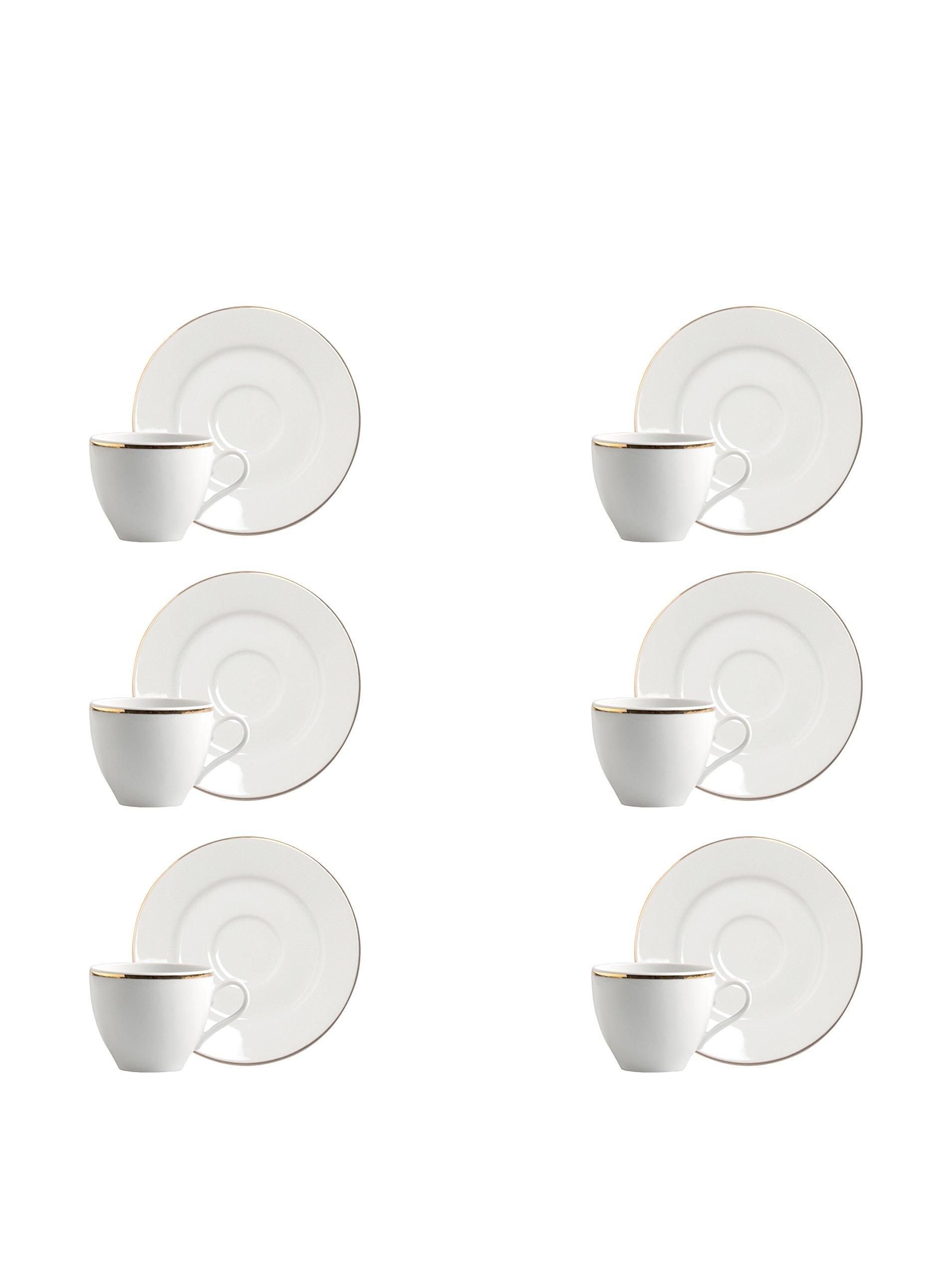 Excelsa 6er Set Wassergläser Mit Goldrand – Mundgeblasen, 470 Ml, Spülmaschinengeeignet