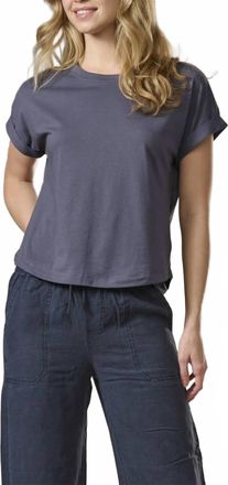 Splendid Skye Slub Short Sleeve Tee In Ash Navy