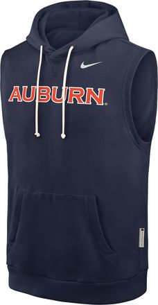 Nike Auburn Sideline Nike Mens Dri-FIT College Sleeveless Pullover Hoodie in Blue | 03B441SAUN-65K