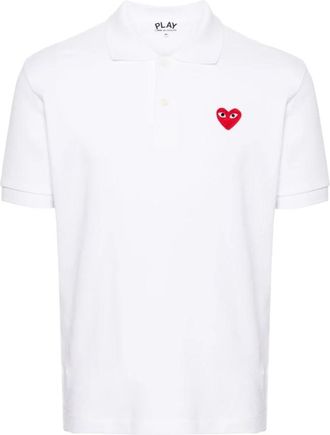 Comme Des Gar&ccedil;ons Logo Hart Poloshirt - Heren - Polos - Wit - M - Nylon - Tops