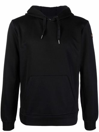 Paul & Shark Hoodie met logopatch - Zwart