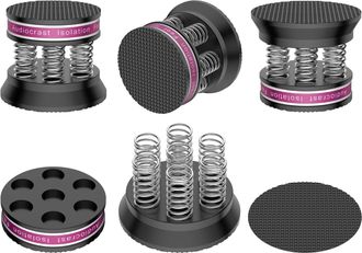 OEM Juego De 4 Pies De Altavoz Premium - Amortiguadores De Vibraciones - Pies De Aluminio - Con Amortiguador De Resonancia De Goma Antideslizante (audiocr