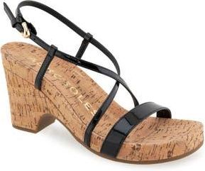 Aerosoles Miles Slingback Sandal in Black Faux Leather/Cork at Nordstrom Rack, Size 9.5