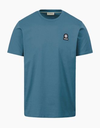 Sandbanks Mens Sandbanks Mercerised Badge T-Shirt A1-26 Teal - Blue - Size: 40