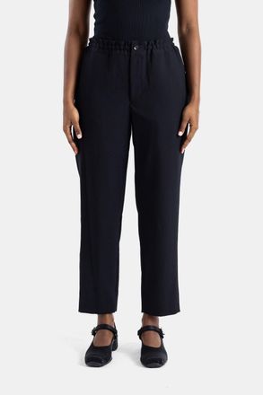 Comme Des Gar&ccedil;ons Womens Straight Black Trousers With Gathered Waist