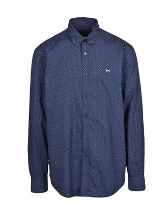 Harmont & Blaine Regular Fit Button-Down Shirt With Geometric Pattern