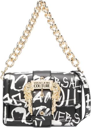 Versace Jeans Couture graffiti-print crossbody bag - women - Polyester/Polyester/Polyurethane - One Size - Black