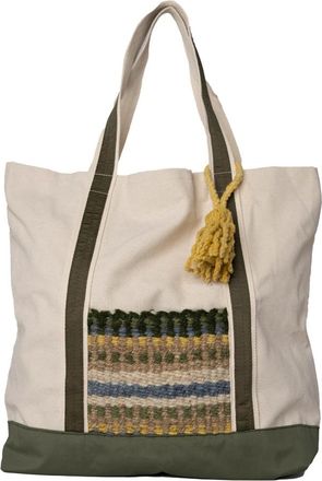 Adish Wool Patch Canvas Tote Bag - Dames - Shoppers - Beige - ONE Size - Katoen - Tassen