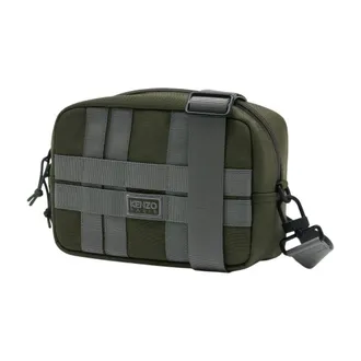 Kenzo Womens Quilted Nylon Crossbody Bag Green