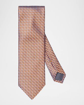 Eton Men & apos;s Geometric Woven Silk Tie