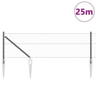 Berkfield Home Hexagon Fence Grey 0.6x25 m Steel
