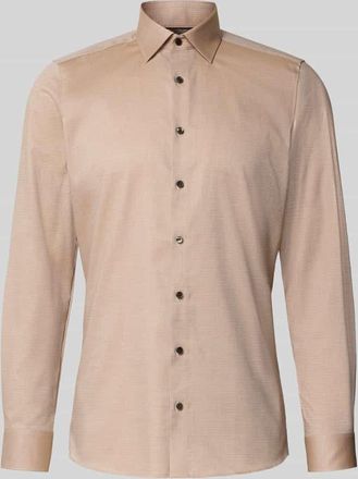 Olymp Level 5 Slim Fit Business-Hemd mit Kentkragen in Sand, Größe 38