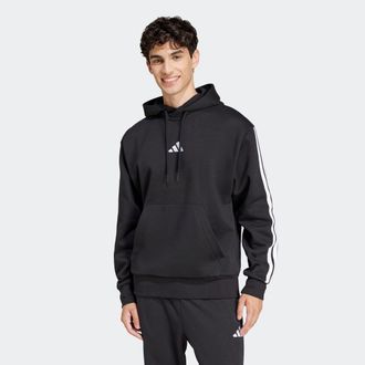 adidas Kapuzensweatshirt ADIDAS SPORTSWEAR M 3S FL HD, Herren, Gr. XL, schwarz-weiss (schwarz, wei&szlig;), Obermaterial: 55% Baumwolle, 36% Polyester, 9% Viskose,