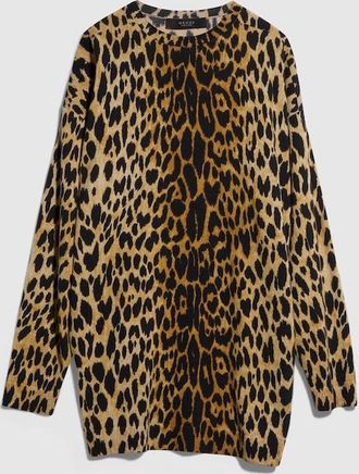 Gucci Printed Knit Cashmere Dress, Gold