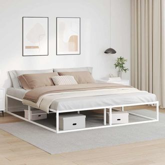 Berkfield Home Bed Frame without Mattress White 180x200 cm Super King Metal