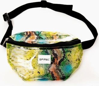 Spiral Womens Snake Patterned Crescent Shape Fanny Pack - Transparent - Size: ONE size