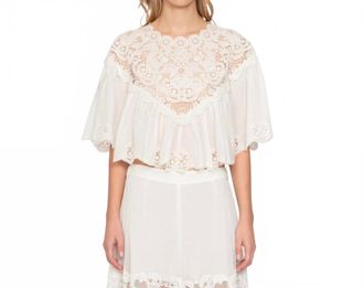 Sea New York Sofia Embroidery Top In Cream