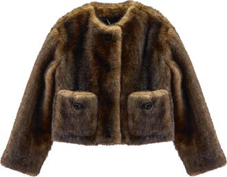Marc Jacobs Teddy Cropped Jas - Dames - Jassen - Bruin - L - Leer - Jassen