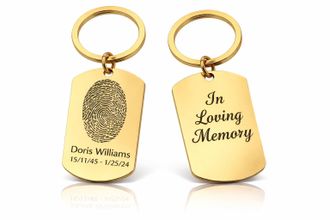 Generic Fingerprint keychain, memorial gift, thumbprint keyring, engraved personalised memorial gift