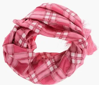 Dsquared2 Checked Silk Foulard with Tassels size Unica