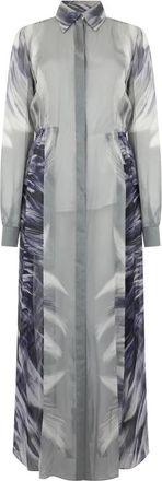 Alberta Ferretti Elegant lange jurk in srta - Dames - Maxi kleedjes - Grijs - S - Kleedjes
