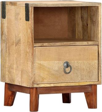 vidaXL Bedside Cabinet 40x30x52 cm Solid Rough Mango Wood Vidaxl
