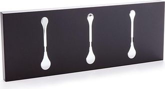 Oresteluchetta Perchero de pared metal negro mate cromado 18x48x3 cm