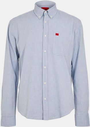 HUGO BOSS Hugo Mens Long Sleeve Shirt in Open Blue - Size X-Small