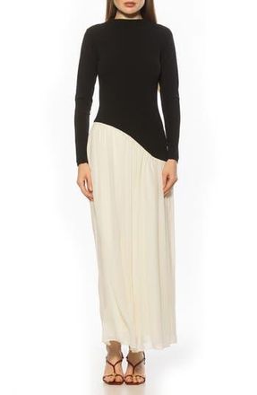 Alexia Admor Dakota Long Sleeve Gown in Black/Off White at Nordstrom Rack, Size X-Large
