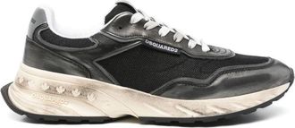 Dsquared2 Low-Top Sneakers In Cotton-Calfskin Blend