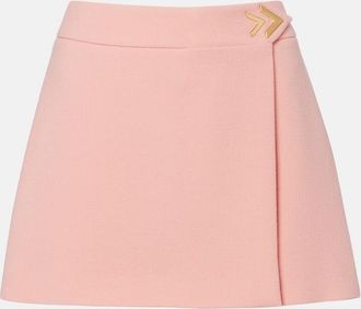Valentino VGold virgin wool cr&ecirc;pe miniskirt